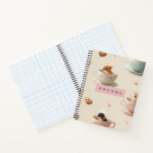Personalized Adorable Hamster in Teacup Pattern ノートブック (内部)