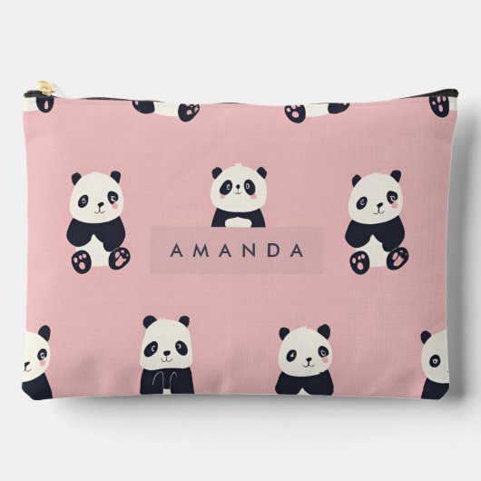 Personalized Adorable Panda Pattern アクセサリーポーチ (正面)
