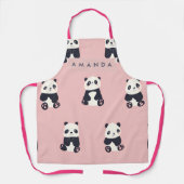 Personalized Adorable Panda Pattern エプロン (正面)