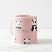 Personalized Adorable Panda Pattern ツートーンマグカップ (正面左)