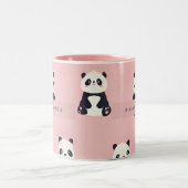 Personalized Adorable Panda Pattern ツートーンマグカップ (中央)