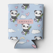 Personalized Adorable Pastel Panda Pattern 缶クーラー (正面)