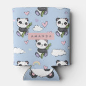 Personalized Adorable Pastel Panda Pattern 缶クーラー (裏面)