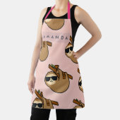 Personalized Adorable Sloth with Glasses Pattern エプロン (インサイチュ)