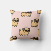 Personalized Adorable Sunglasses Pug Pattern クッション (裏面)
