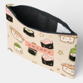 Personalized Adorable Sushi and Soy Sauce Pattern アクセサリーポーチ (見開き)