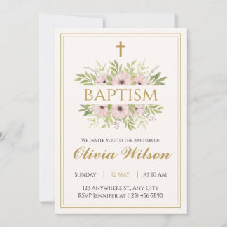 Personalized Adult Baptism Invitation 招待状