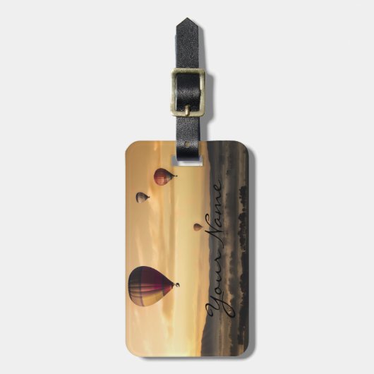 Personalized|| adventure||の熱気の気球 ラゲッジタグ (正面縦)