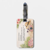 Personalized Adventure Awaits Tropical Floral ラゲッジタグ (裏面縦)