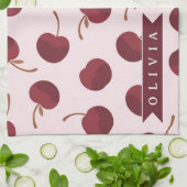 Personalized Aesthetic Cherry Pattern Name Gift キッチンタオル (折り畳み)