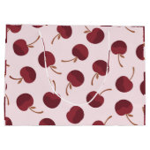 Personalized Aesthetic Cherry Pattern Name Gift ラージペーパーバッグ (裏面)