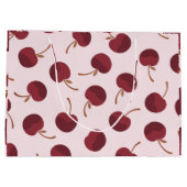 Personalized Aesthetic Cherry Pattern Name Gift ラージペーパーバッグ (裏面)
