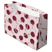 Personalized Aesthetic Cherry Pattern Name Gift ラージペーパーバッグ (裏面アングル)