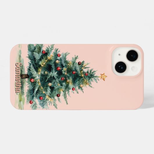 Personalized aesthetic Christmas Phone Case iPhoneケース (裏面横)