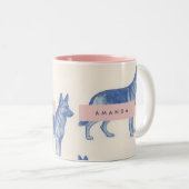 Personalized Aesthetic German Shepherd Pattern ツートーンマグカップ (正面右)