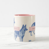 Personalized Aesthetic German Shepherd Pattern ツートーンマグカップ (中央)
