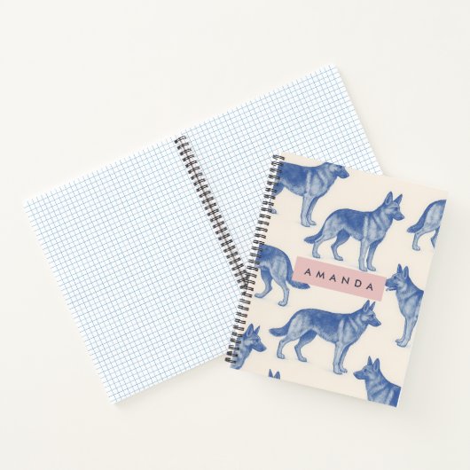 Personalized Aesthetic German Shepherd Pattern ノートブック (内部)