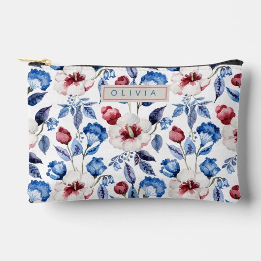 Personalized Aesthetic Patriotic Wildflowers アクセサリーポーチ (正面)