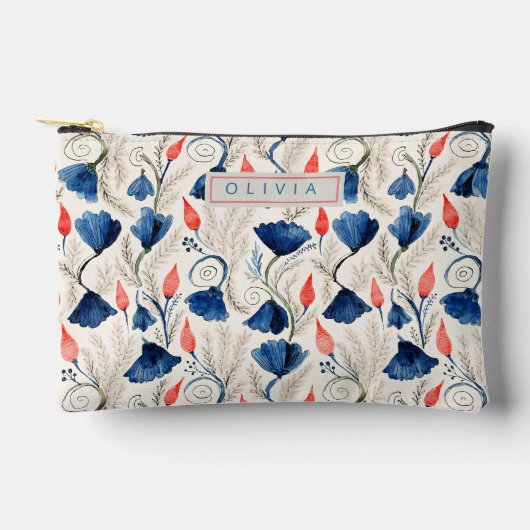 Personalized Aesthetic Patriotic Wildflowers アクセサリーポーチ (正面)