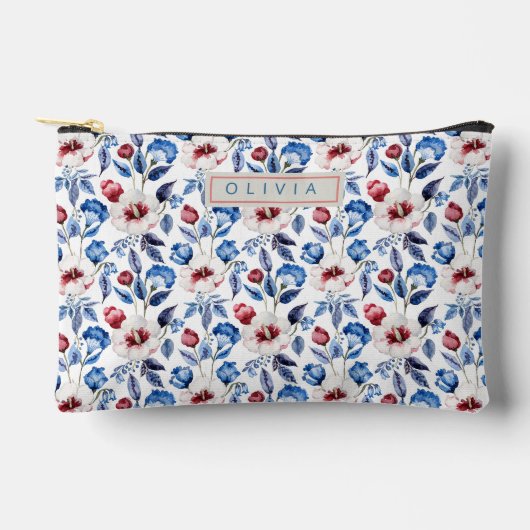 Personalized Aesthetic Patriotic Wildflowers アクセサリーポーチ (正面)