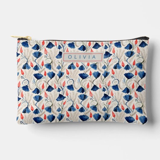 Personalized Aesthetic Patriotic Wildflowers アクセサリーポーチ (正面)