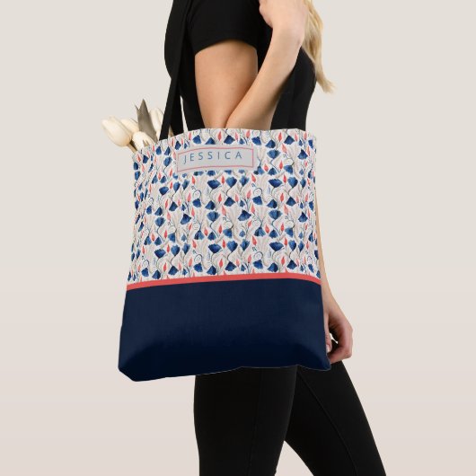 Personalized Aesthetic Patriotic Wildflowers トートバッグ (クローズアップ)
