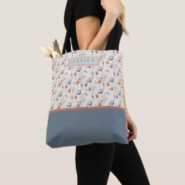 Personalized Aesthetic Patriotic Wildflowers トートバッグ