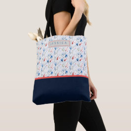 Personalized Aesthetic Patriotic Wildflowers トートバッグ