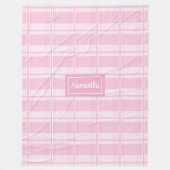 Personalized Aesthetic Throw Pink Tartan Comfort フリースブランケット (正面)