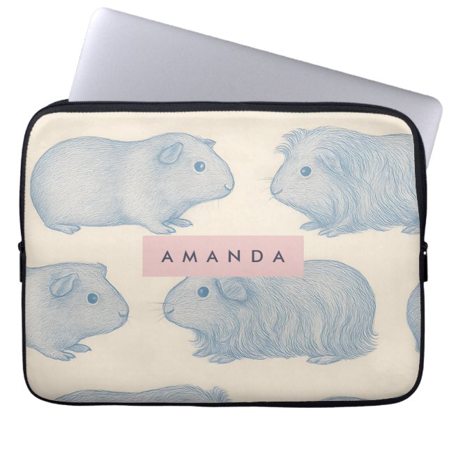 Personalized Aesthetically Guinea Pigs Pattern ラップトップスリーブ (正面)