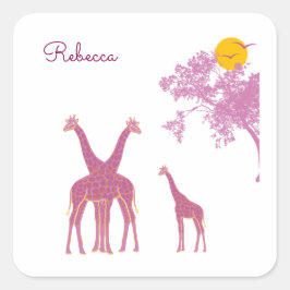 Personalized African Safari スクエアシール