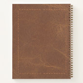 Personalized Aged Leather Notebook with Initials ノートブック (裏面)