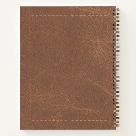 Personalized Aged Leather Notebook with Initials ノートブック (裏面)