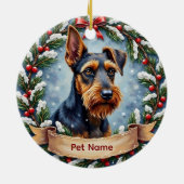 Personalized Airedale Terrier Christmas セラミックオーナメント (裏面)