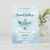 Personalized Airplane Boy Birthday Invitation 招待状 (スタンド正面)