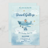 Personalized Airplane Boy Birthday Invitation 招待状 (正面/裏面)
