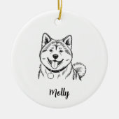 Personalized Akita Dog Christmas セラミックオーナメント (正面)