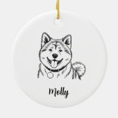 Personalized Akita Dog Christmas セラミックオーナメント (裏面)