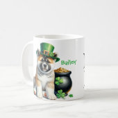 Personalized Akita St. Patty's Day Coffee Mug コーヒーマグカップ (正面左)