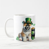Personalized Akita St. Patty's Day Coffee Mug コーヒーマグカップ (左)