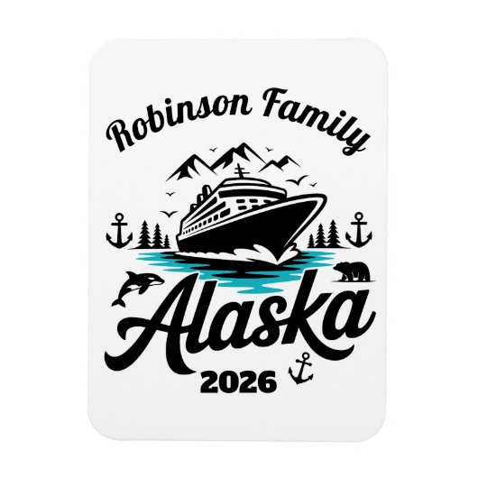 Personalized Alaska Cruise Door Marker マグネット (縦)