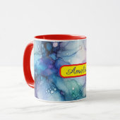 Personalized Alcohol Ink Style Mug with Name, gift マグカップ (正面左)