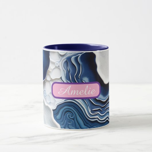 Personalized Alcohol Ink Style Mug with Name, gift マグカップ (中央)