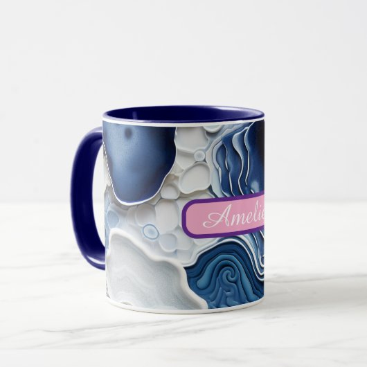 Personalized Alcohol Ink Style Mug with Name, gift マグカップ (正面左)