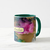 Personalized Alcohol Ink Style Mug with Name, gift マグカップ (正面右)