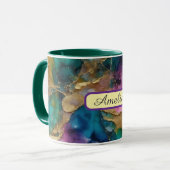 Personalized Alcohol Ink Style Mug with Name, gift マグカップ (正面左)