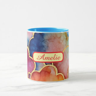 Personalized Alcohol Ink Style Mug with Name, gift マグカップ