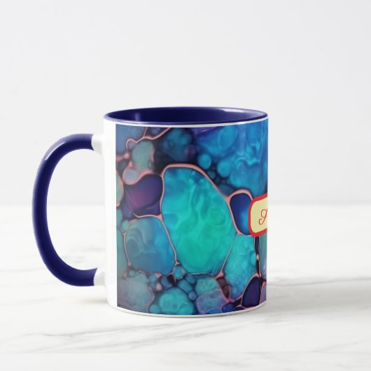 Personalized Alcohol Ink Style Mug with Name, gift マグカップ (左)