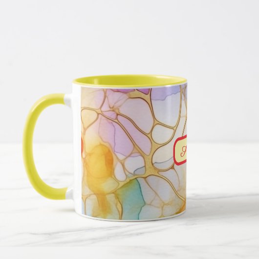Personalized Alcohol Ink Style Mug with Name, gift マグカップ (左)