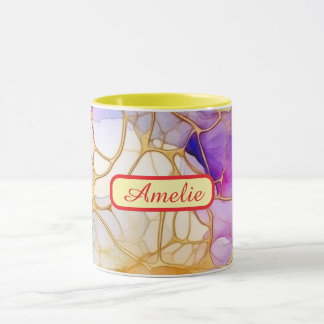 Personalized Alcohol Ink Style Mug with Name, gift マグカップ